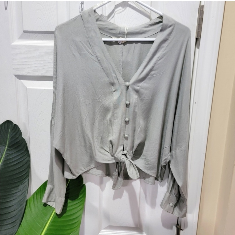 Sim & Sam Tops | Nordstrom Slouch Top | Color: Gray/Green | Size: M | Blouse